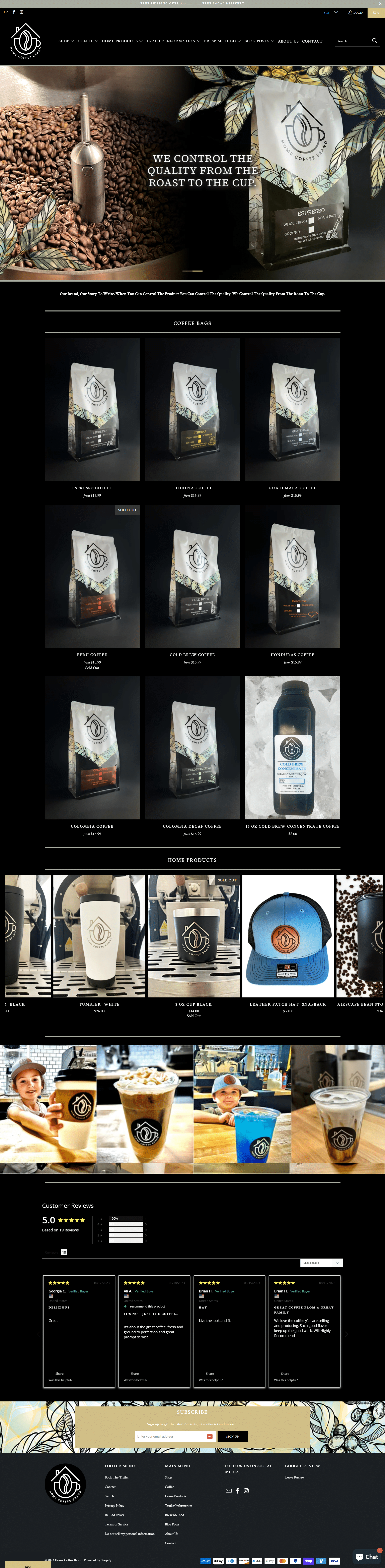 Robison Web - home coffee brand website 2023